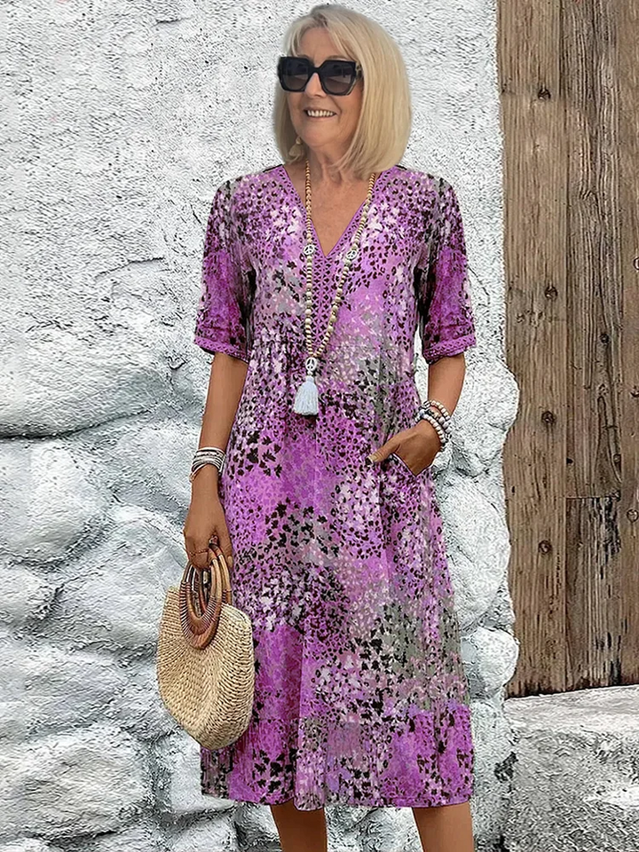 VERONICA | Women's Vibrant Midi Dress — Day-to-Night