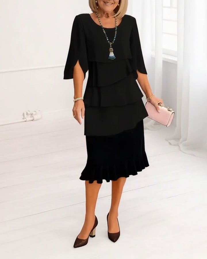 Marissa | Women's Elegant Ruffle A-Line Dress — Feminine