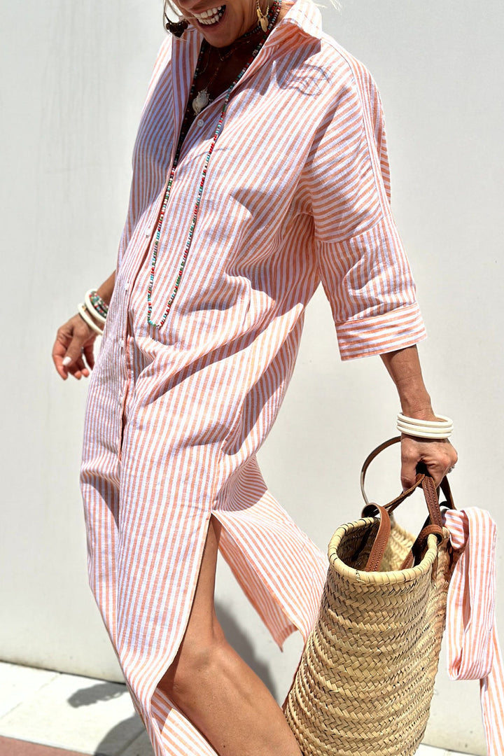 Sophia | Women's Striped Shirt Dress — Relaxed Summer Style