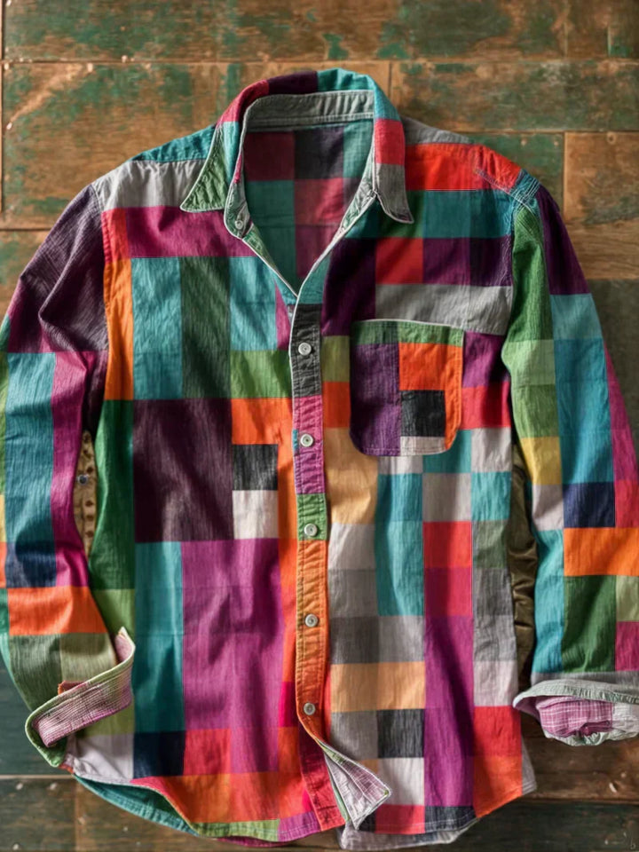 Russel | Premium Patchwork Shirt – Unique Style & Comfortable Fit