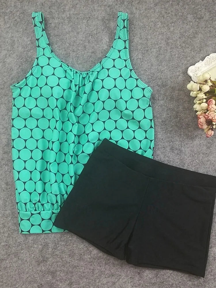 Polka™ | Polka Dot Tummy Coverage Tankini with Shorts