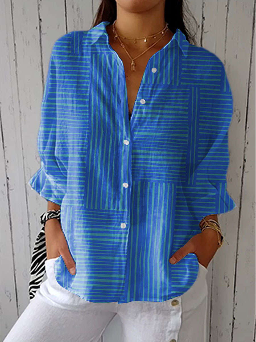 Madison | Azure Stripe Blouse