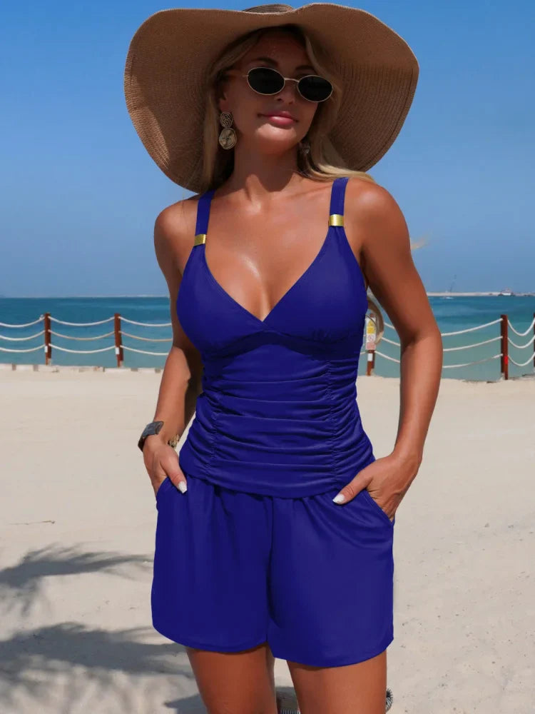 Harper™ | Ruched Pocket Tankini Set