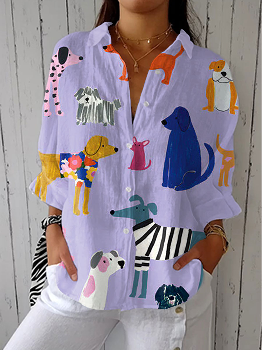 Joanna | Playful Dogs Blouse