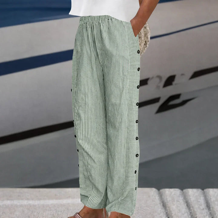 Molly | Women's Striped Coastal Trousers with Pockets