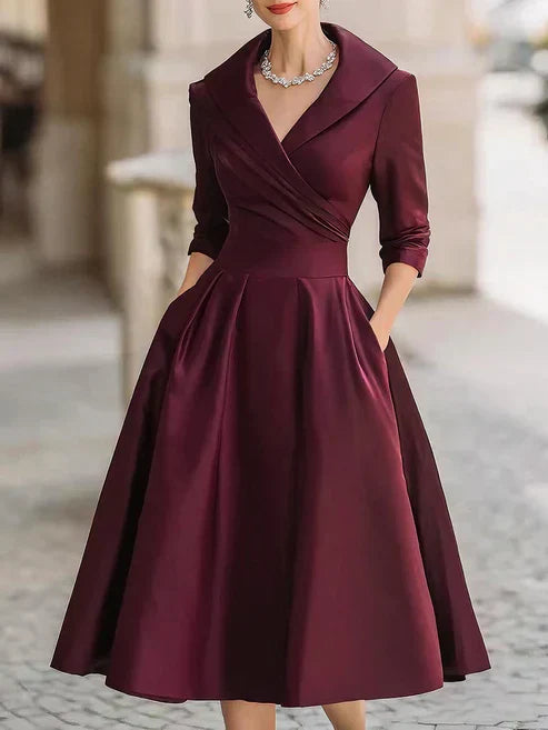 Gracie | Women's Elegant Fitted Midi Evening Dress