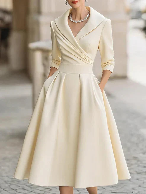 Gracie | Women's Elegant Fitted Midi Evening Dress