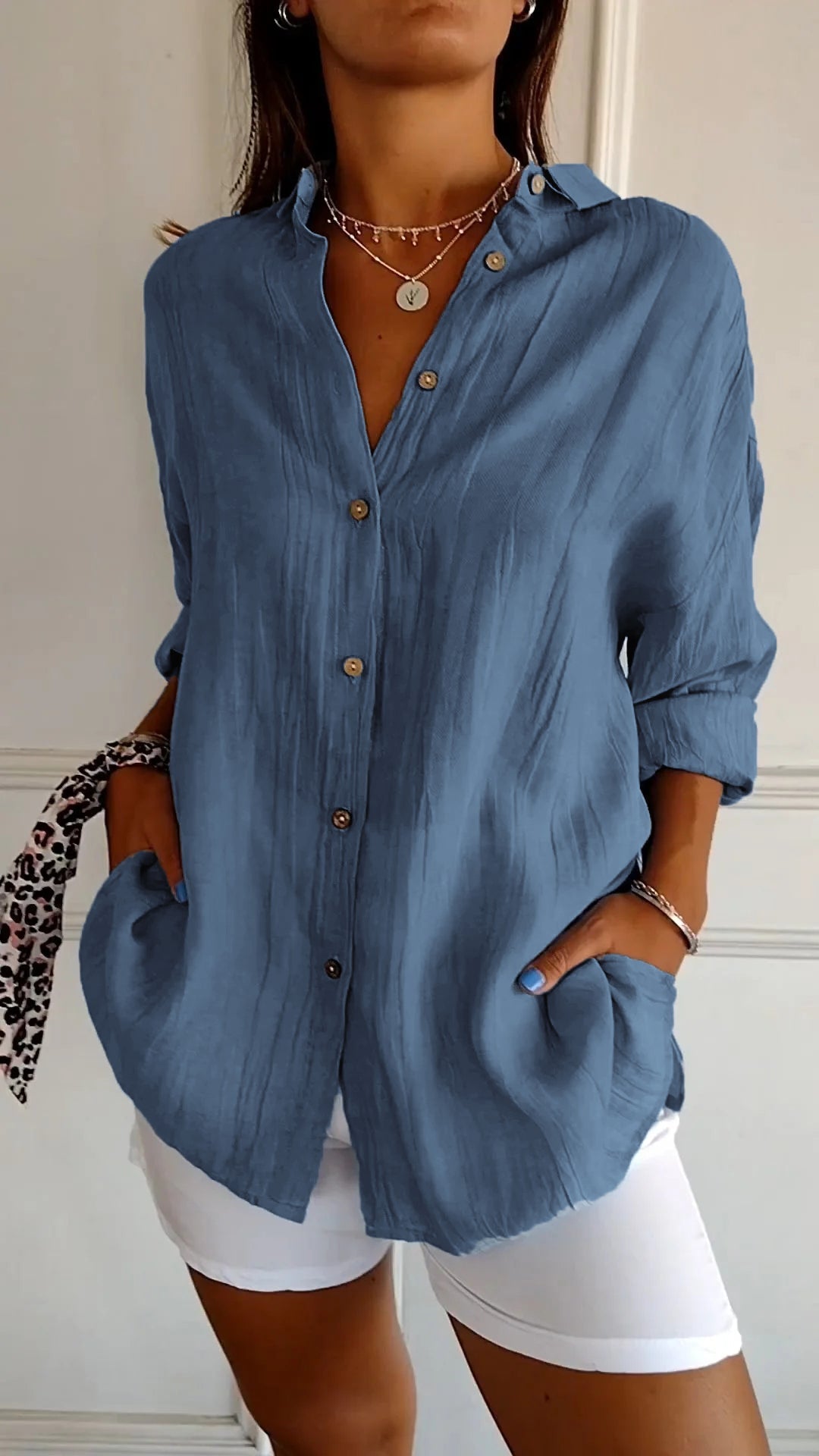 Sasha | Women's Elegant Pleated Blouse — Refined Everyday Style