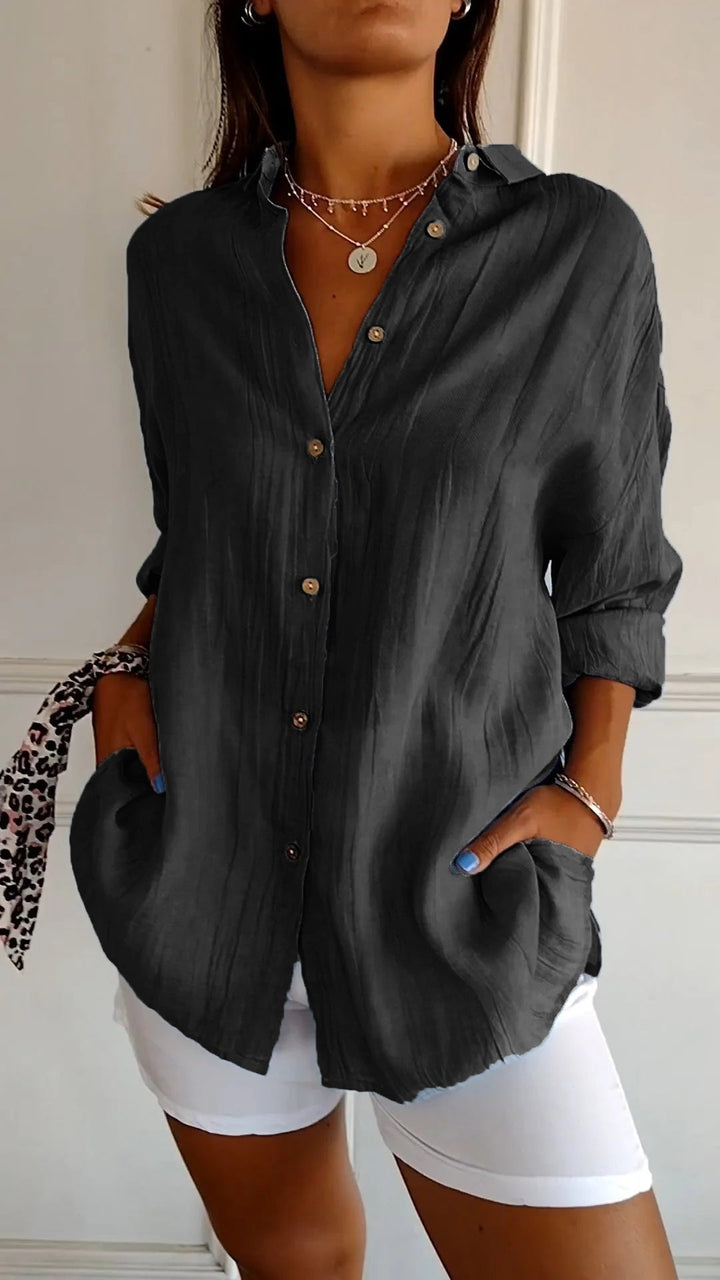 Sasha | Women's Elegant Pleated Blouse — Refined Everyday Style