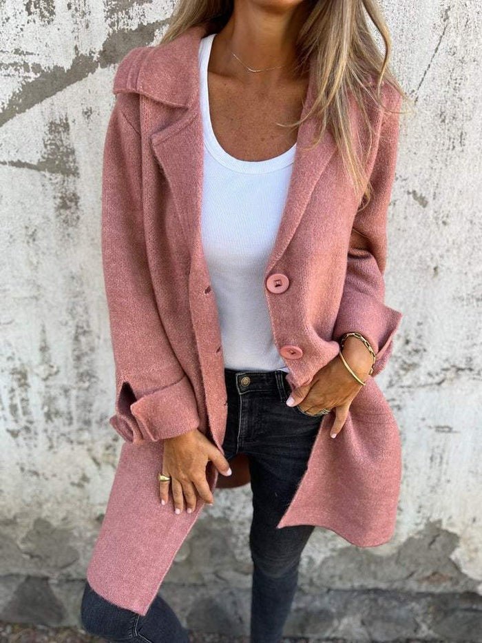 Miranda | Women's Lapel Collar Button-Front Coat