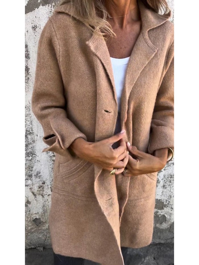 Miranda | Women's Lapel Collar Button-Front Coat