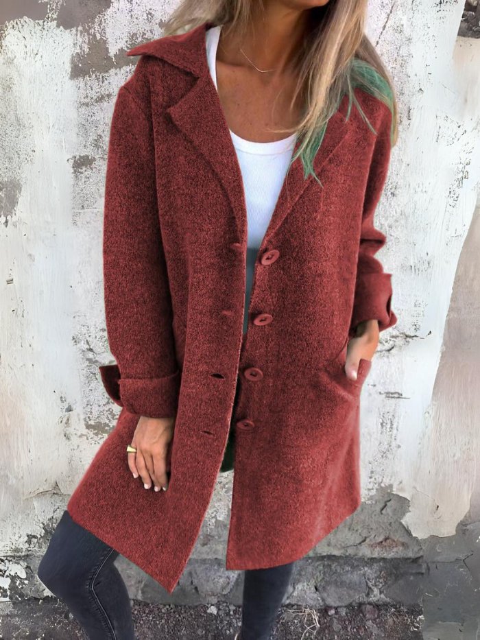 Miranda | Women's Lapel Collar Button-Front Coat