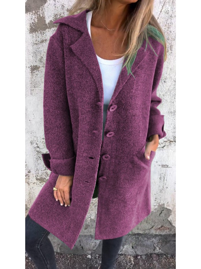 Miranda | Women's Lapel Collar Button-Front Coat