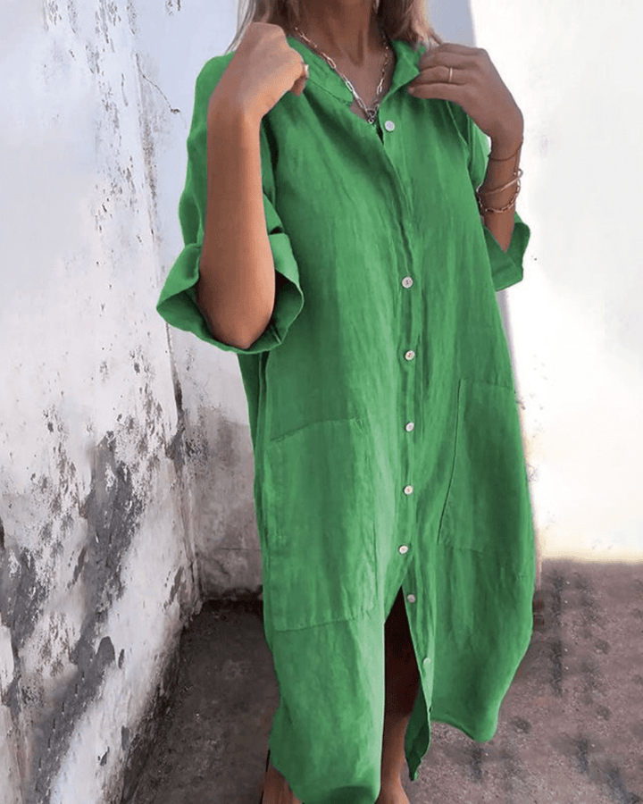 CHARLOTTE | Women's Relaxed Shirt Dress — Bohemian Style