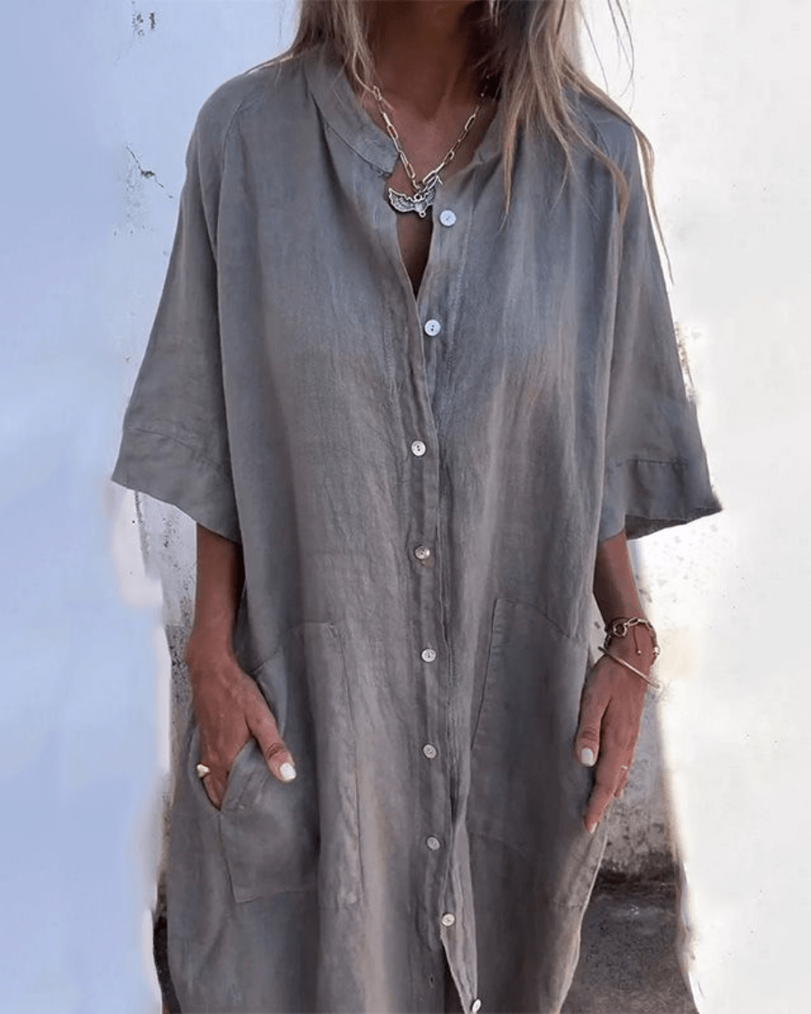 CHARLOTTE | Women's Relaxed Shirt Dress — Bohemian Style