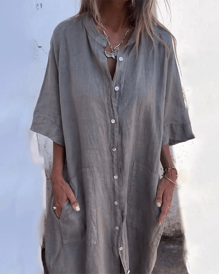 CHARLOTTE | Women's Relaxed Shirt Dress — Bohemian Style