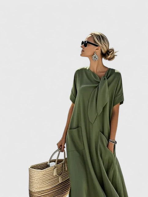 Antonina | Women's Elegant Summer Dress with Tie Neck