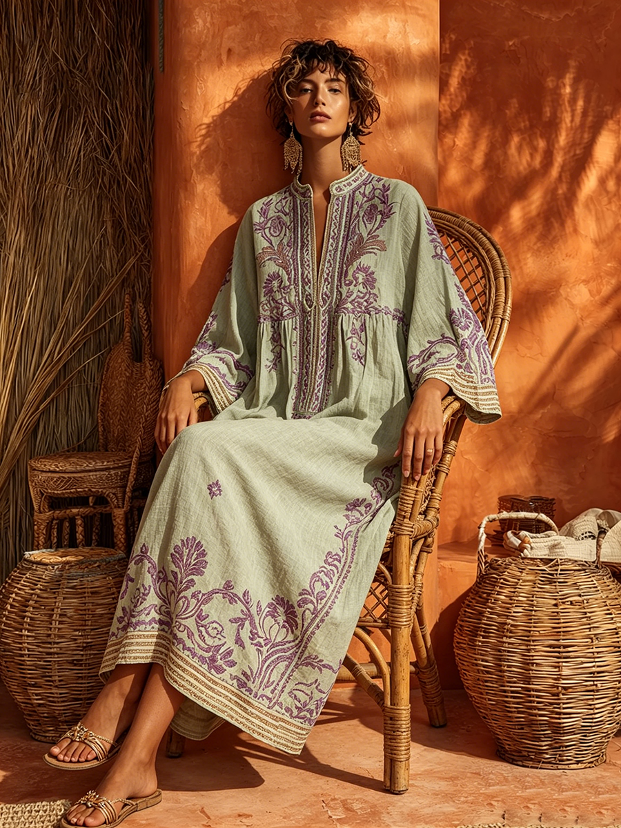 Thea | Flowing Embroidered Dress for Women