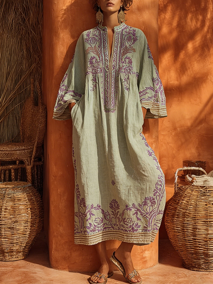 Thea | Flowing Embroidered Dress for Women
