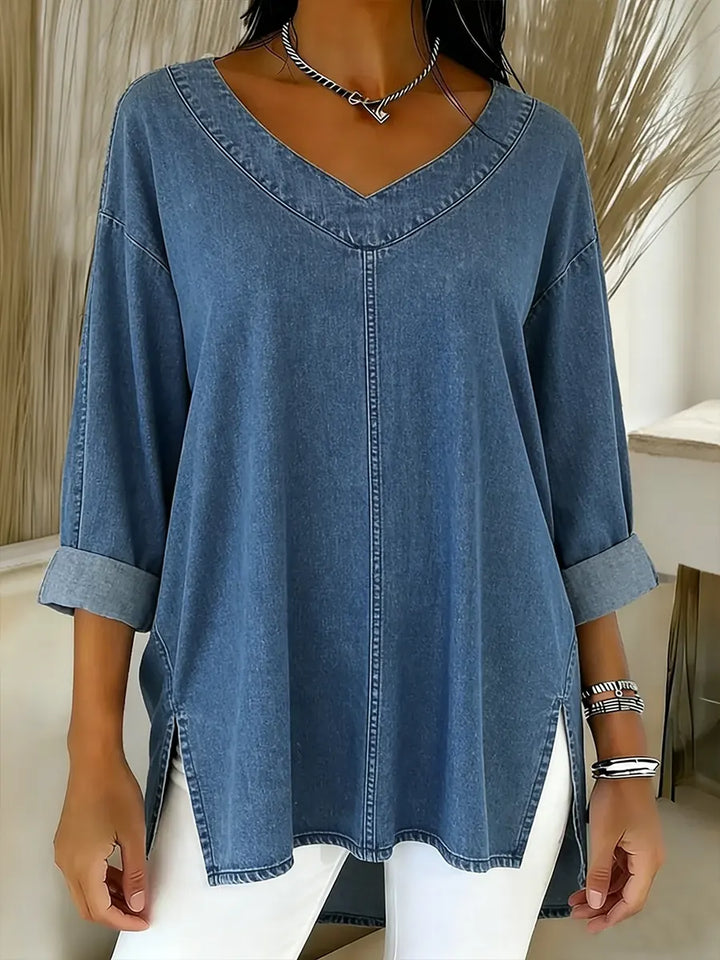 JESSICA | Women's Relaxed V-Neck Top — Casual Chic