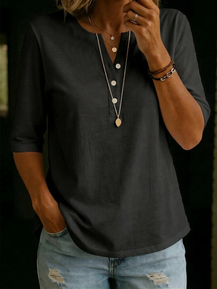 Angela | Top Buttoned 3/4 Sleeve