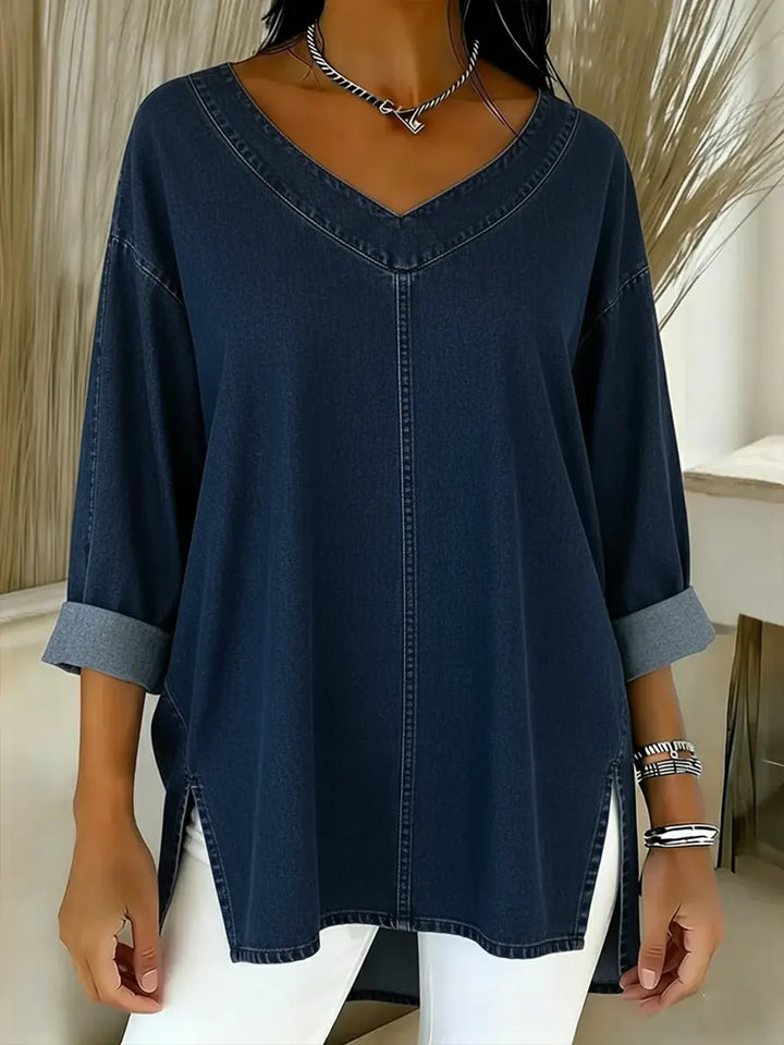 JESSICA | Women's Relaxed V-Neck Top — Casual Chic