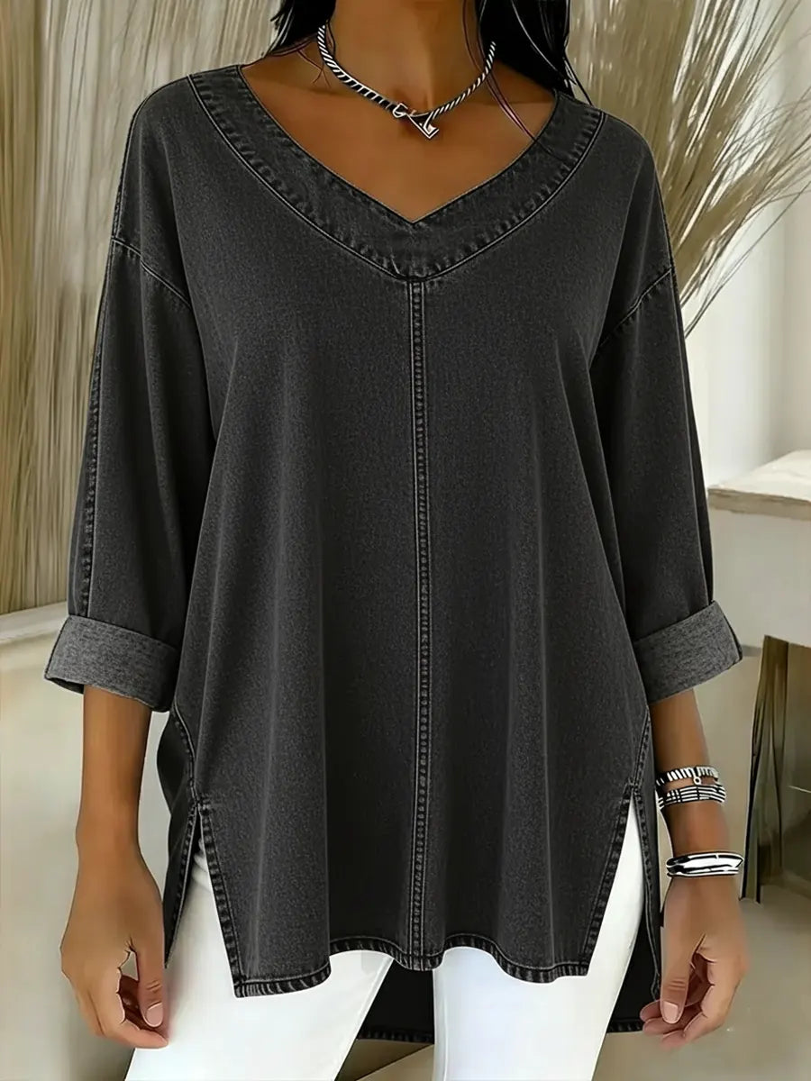 JESSICA | Women's Relaxed V-Neck Top — Casual Chic