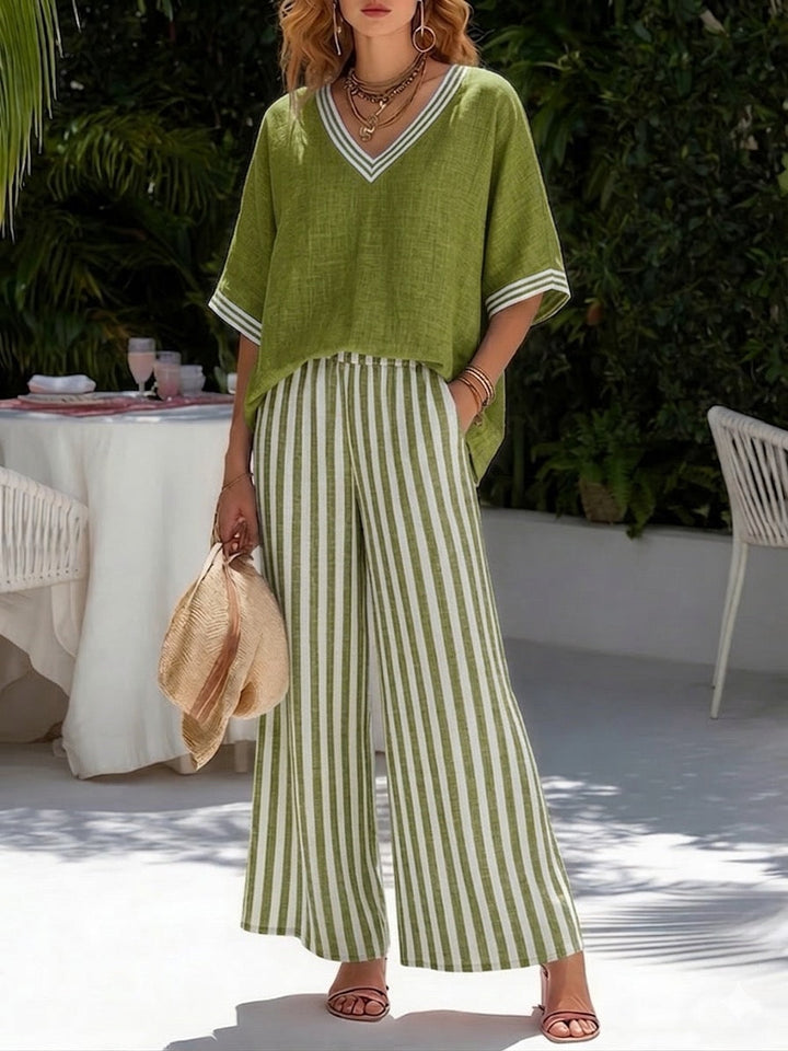 Audrey | Elegant Casual Striped Set