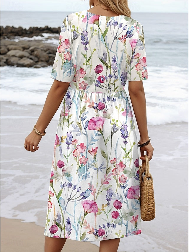 Carlyn | Women's Floral Midi Dress — Casual Summer Style